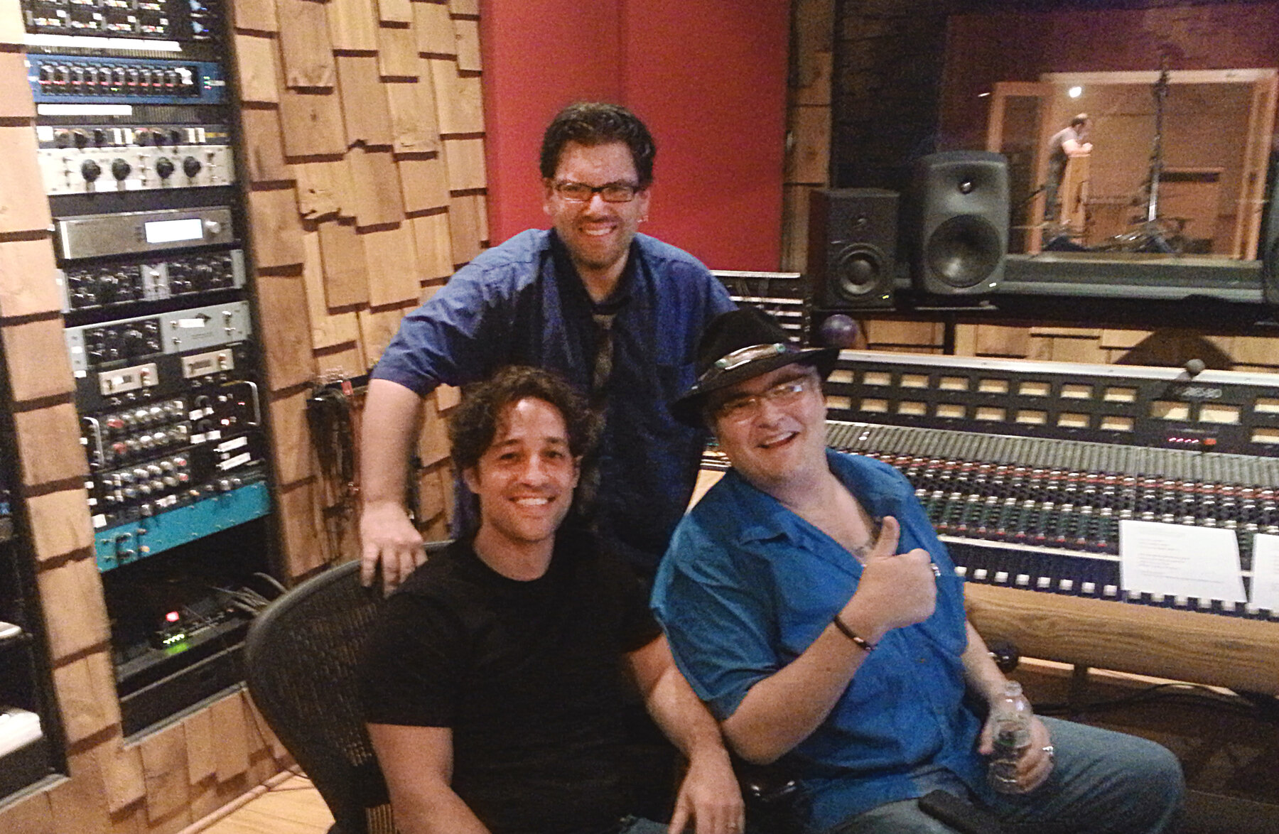 Jack Miele with collaborators in the control room